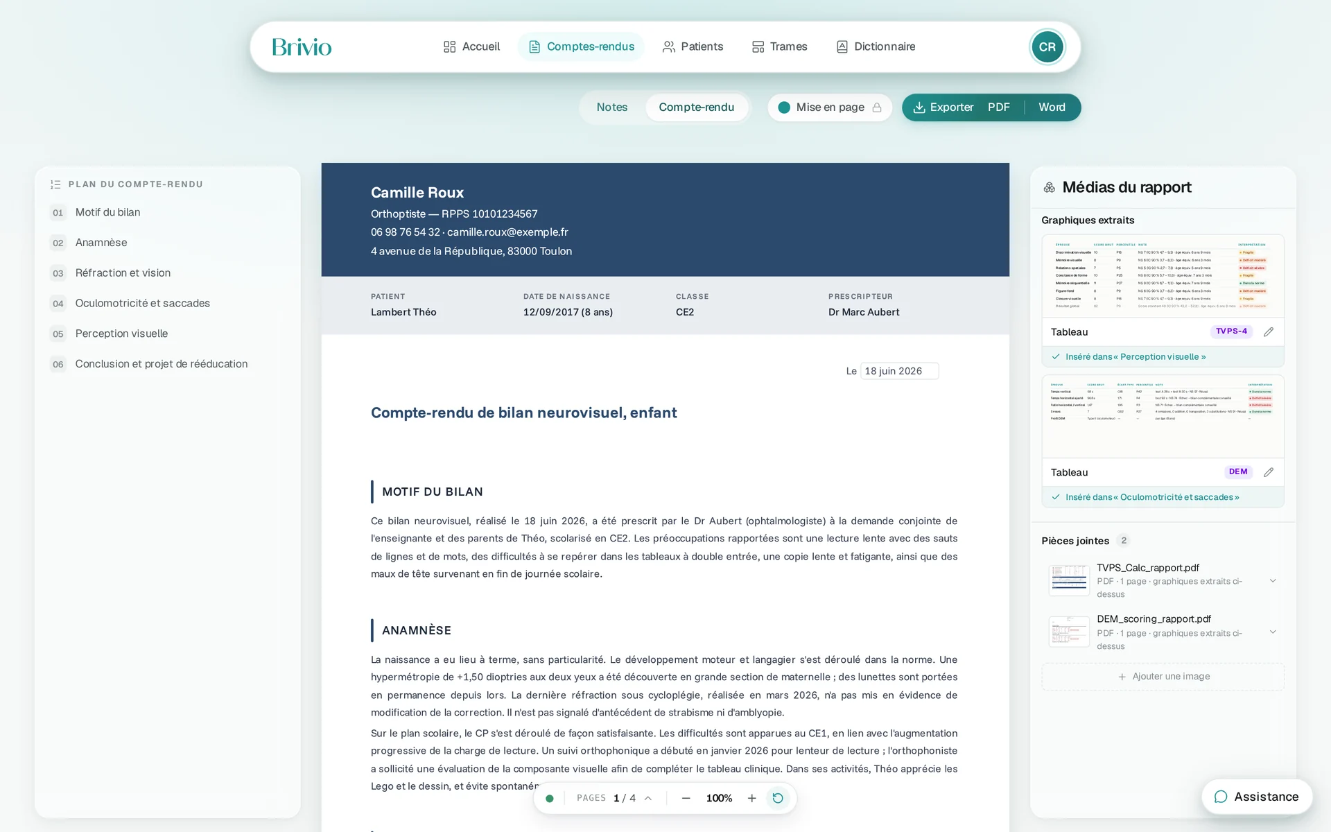 Un compte-rendu que le lecteur comprend